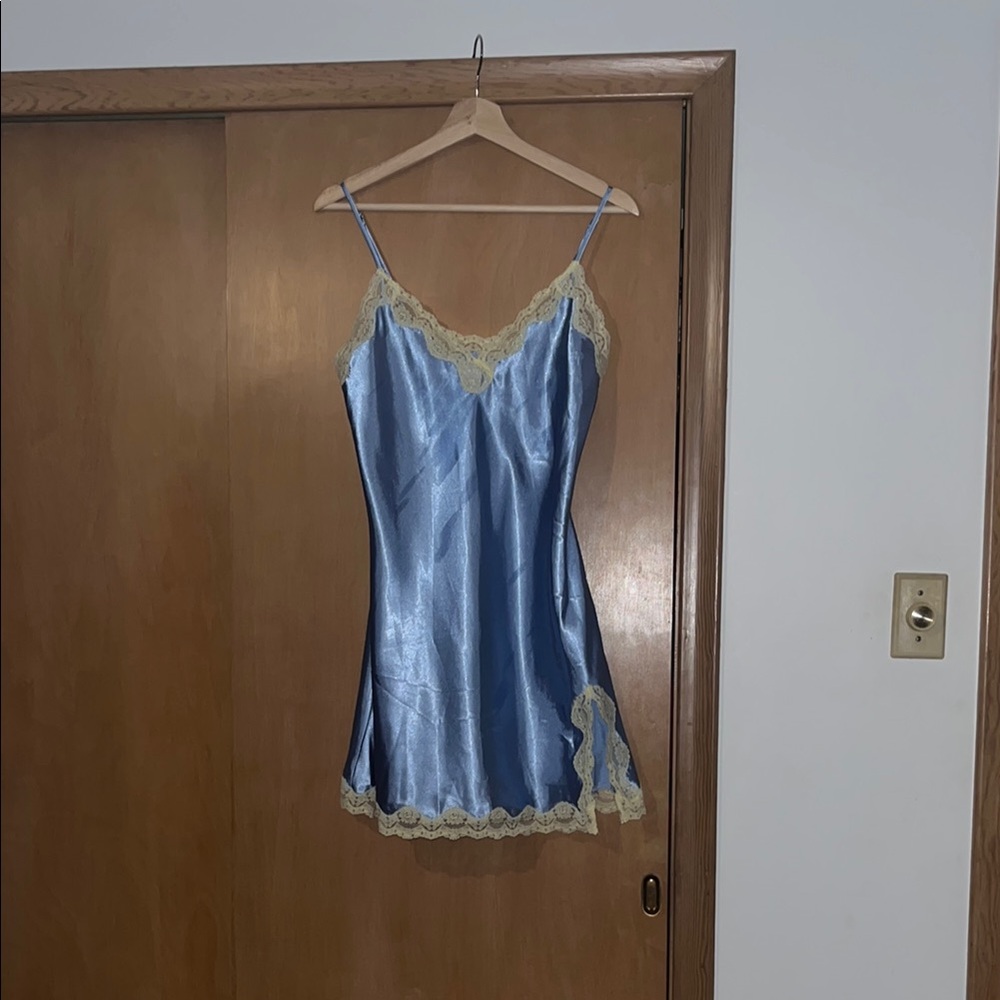 Rosanna Blue and Cream Chemise Satin Slip